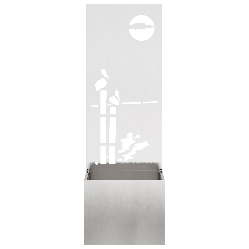 VidaXL Tuinplant met Decoratief Paneel Zilver 50 x 140 cm