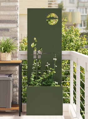 VidaXL Tuinplant met Decoratief Paneel Olijfgroen 50 x 140 cm