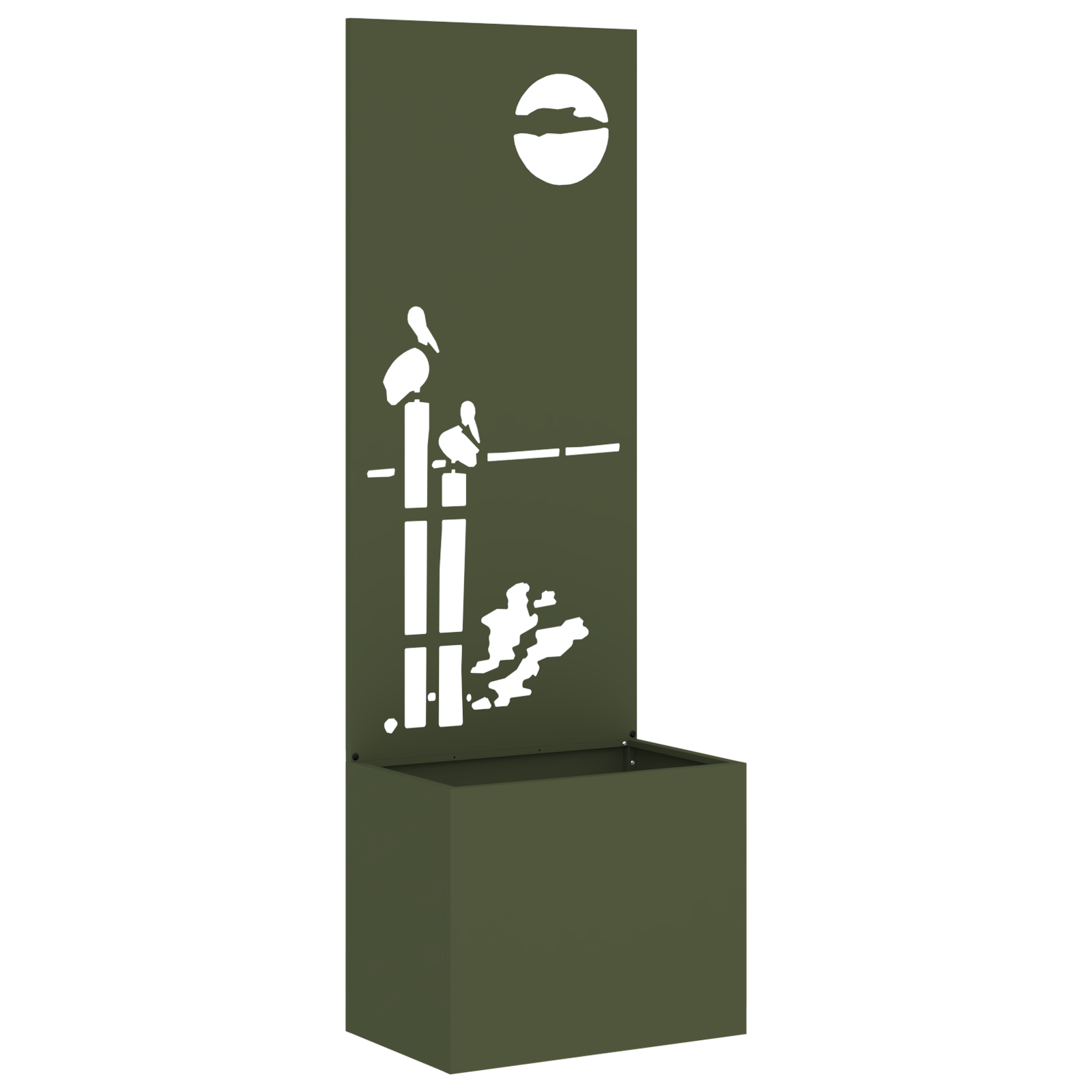 VidaXL Tuinplant met Decoratief Paneel Olijfgroen 50 x 140 cm