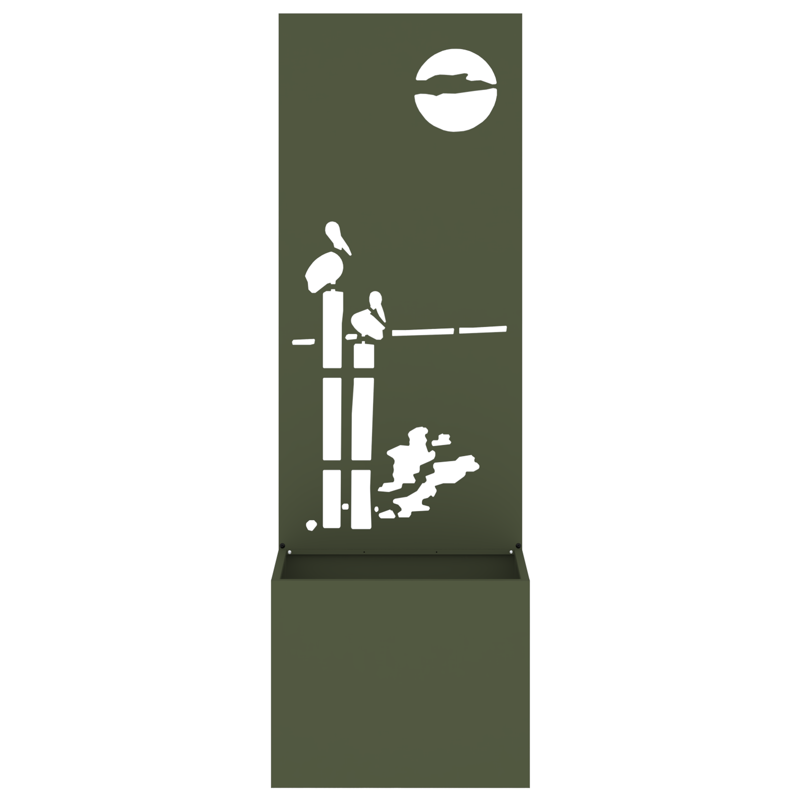 VidaXL Tuinplant met Decoratief Paneel Olijfgroen 50 x 140 cm