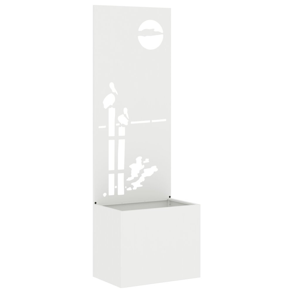 VidaXL Tuinplant met Decoratief Paneel Wit 50 x 140 cm