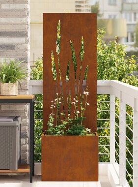 VidaXL Tuinplant met Decoratief Paneel Roestig 50 x 140 cm Cortenstaal