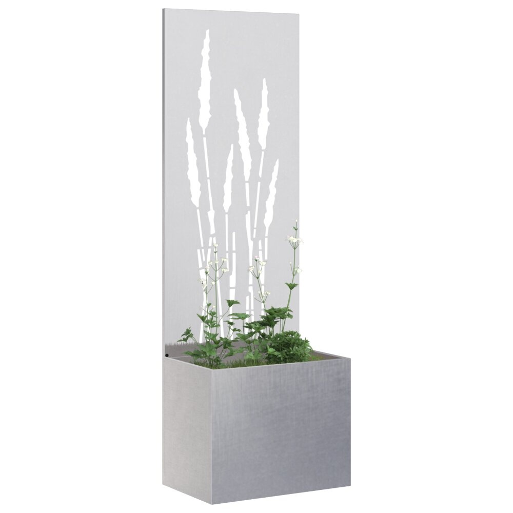VidaXL Tuinplant met Decoratief Paneel Zilver 50 x 140 cm