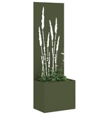 VidaXL Tuinplant met Decoratief Paneel Olijfgroen 50 x 140 cm