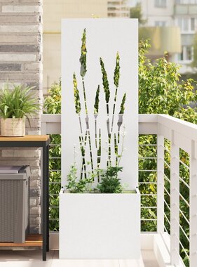 VidaXL Tuinplant met Decoratief Paneel Wit 50 x 140 cm