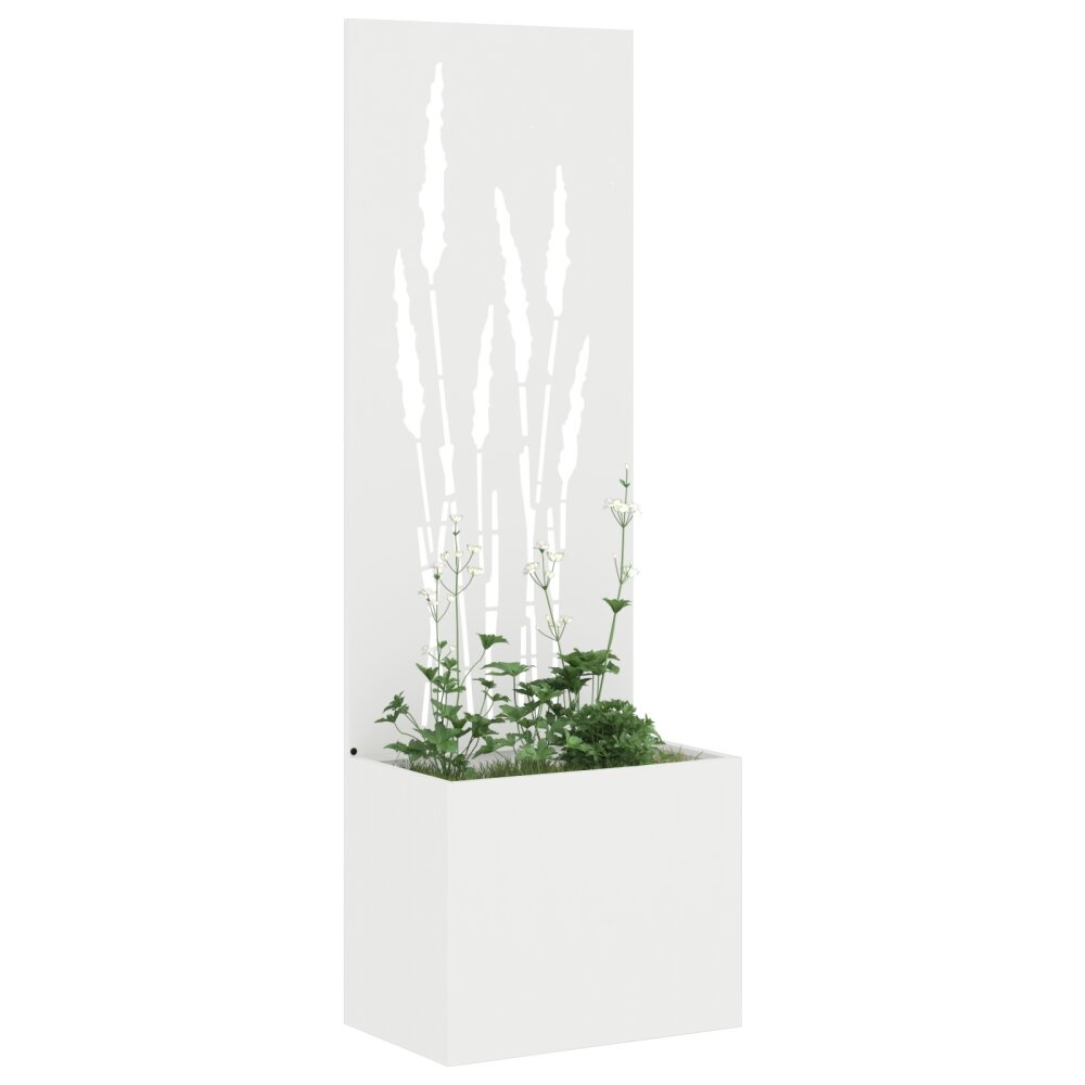 VidaXL Tuinplant met Decoratief Paneel Wit 50 x 140 cm