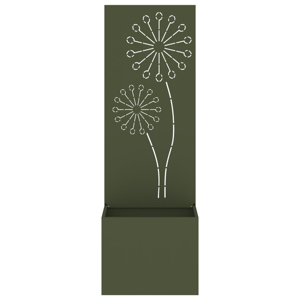 VidaXL Tuinplant met Decoratief Paneel Olijfgroen 50 x 140 cm