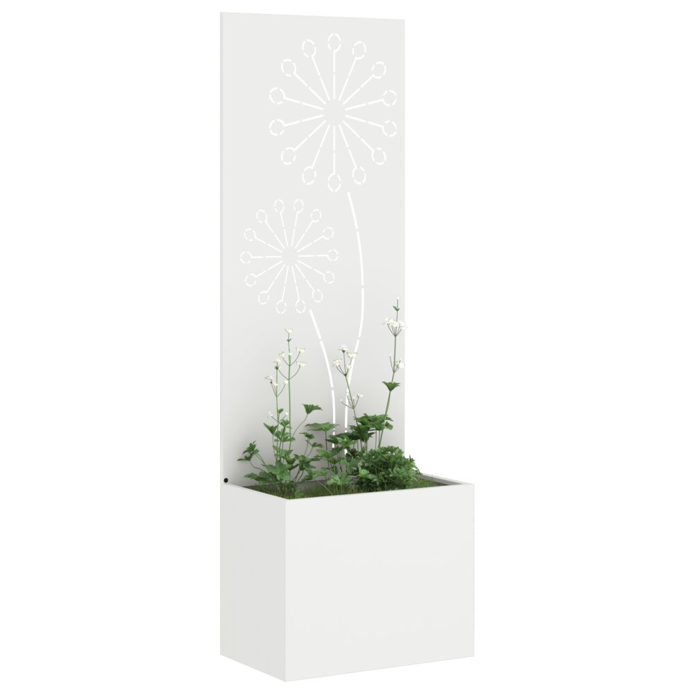 VidaXL Tuinplant met Decoratief Paneel Wit 50 x 140 cm
