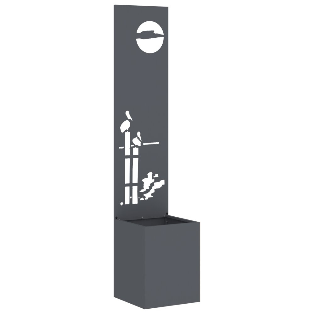 VidaXL Tuinplant met Decoratief Paneel Antraciet 32 x 140 cm