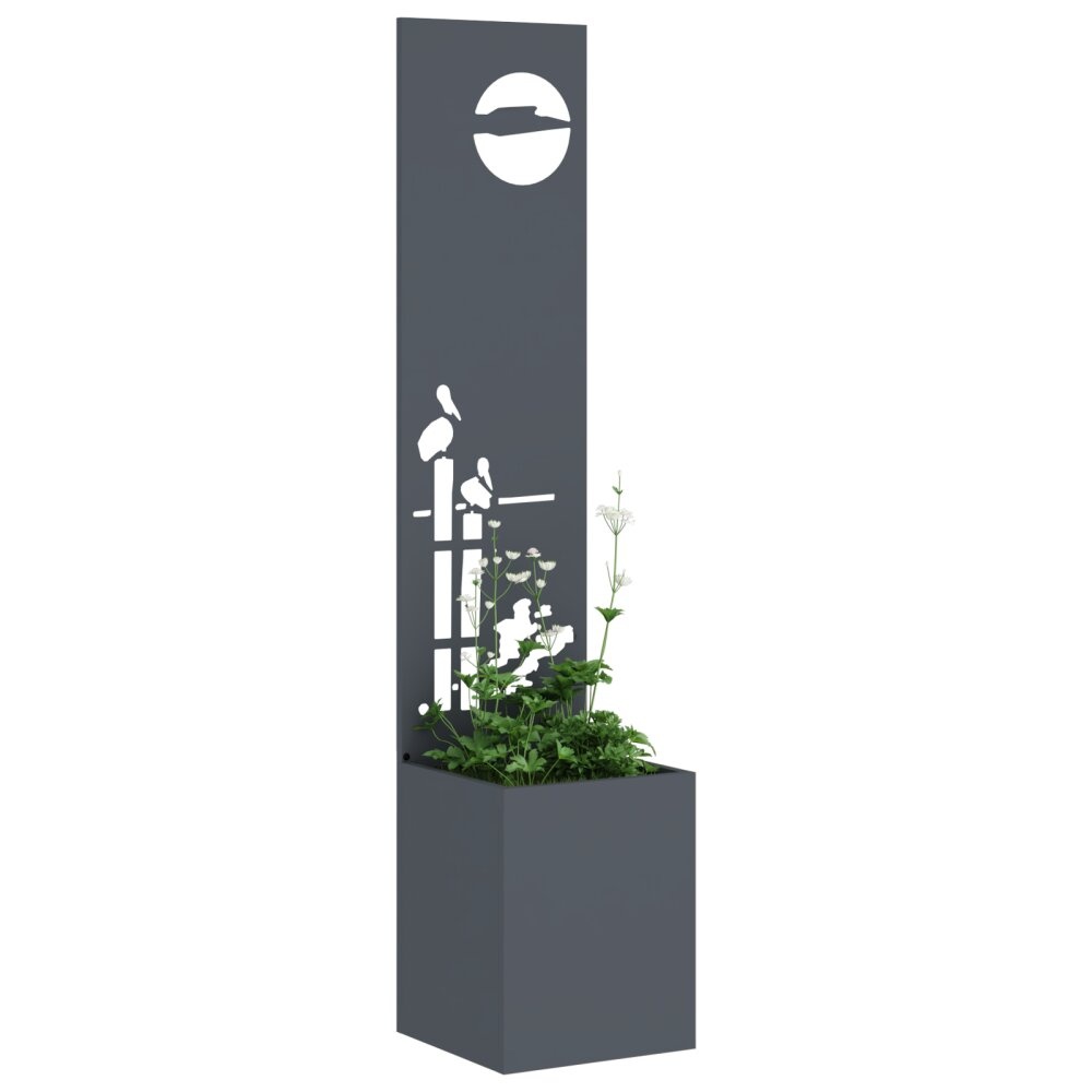 VidaXL Tuinplant met Decoratief Paneel Antraciet 32 x 140 cm