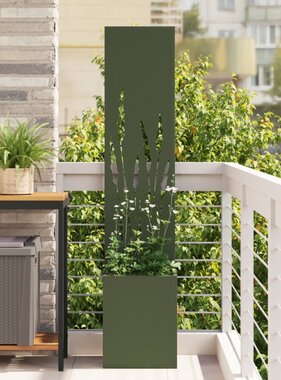 VidaXL Tuinplant met Decoratief Paneel Olijfgroen 32 x 140 cm