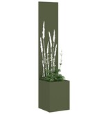 VidaXL Tuinplant met Decoratief Paneel Olijfgroen 32 x 140 cm