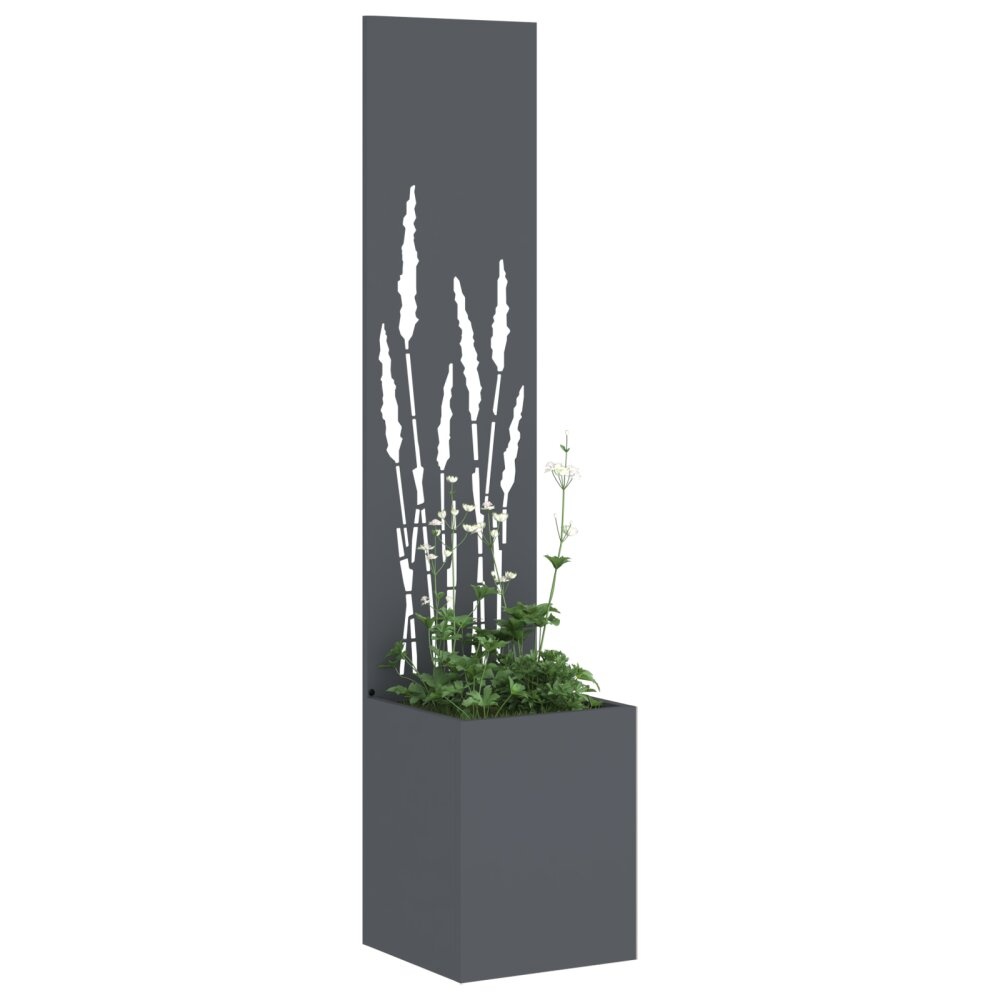 VidaXL Tuinplant met Decoratief Paneel Antraciet 32 x 140 cm