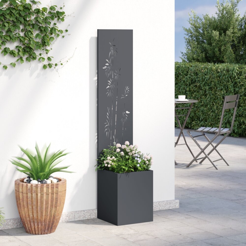 VidaXL Tuinplant met Decoratief Paneel Antraciet 32 x 140 cm