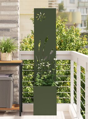 VidaXL Tuinplant met Decoratief Paneel Olijfgroen 32 x 140 cm