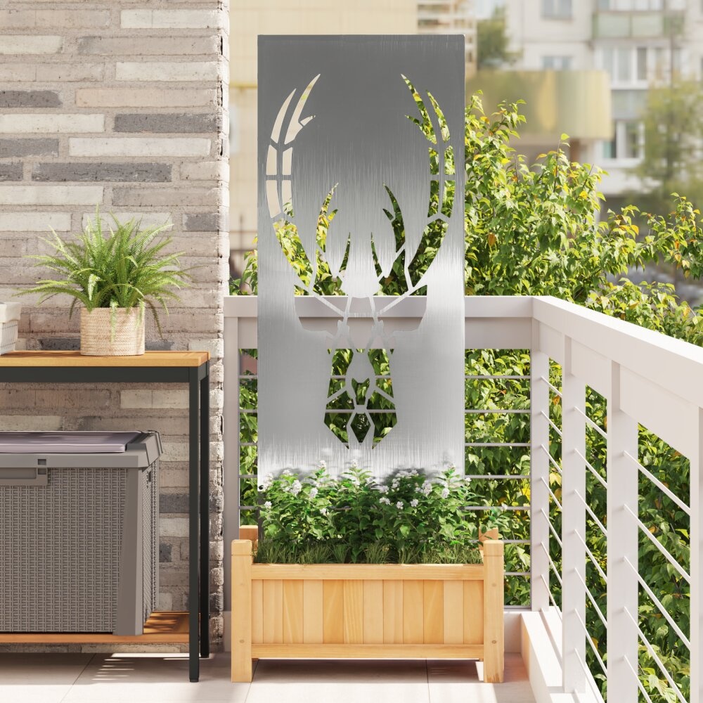 VidaXL Tuin decoratief paneel Zilver 50 x 140 cm Roestvrij staal