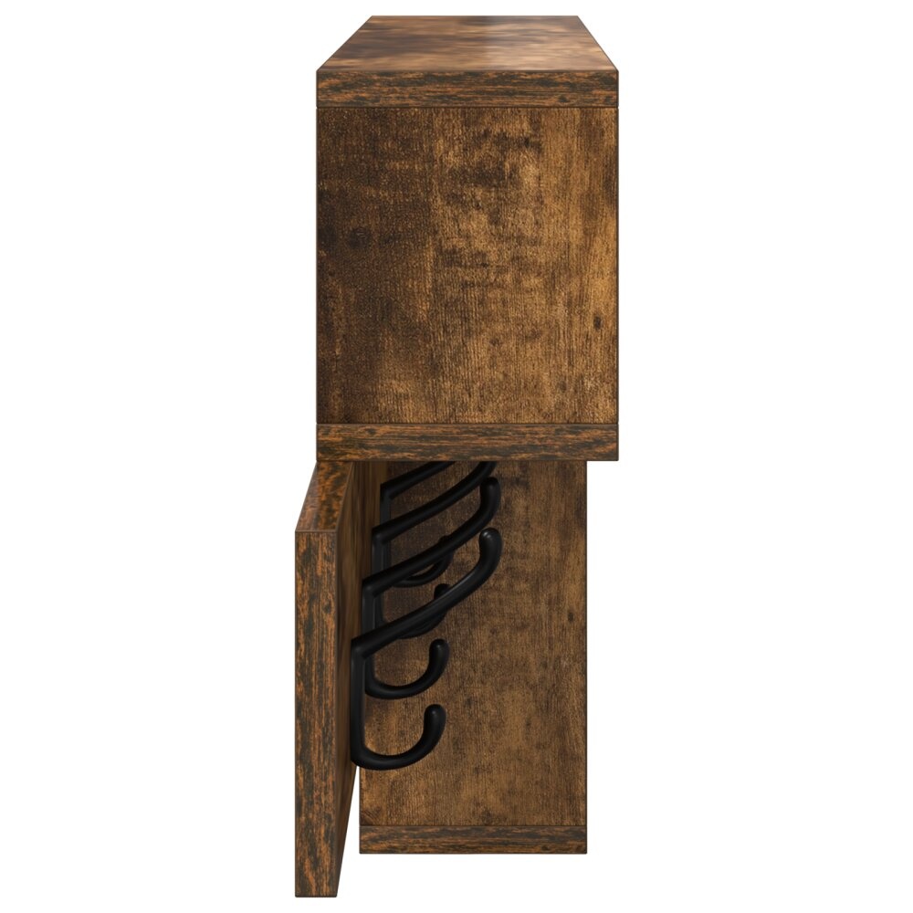 VidaXL Wandgemonteerde kapstok Gerookt eiken 100 x 12 x 43.5 cm