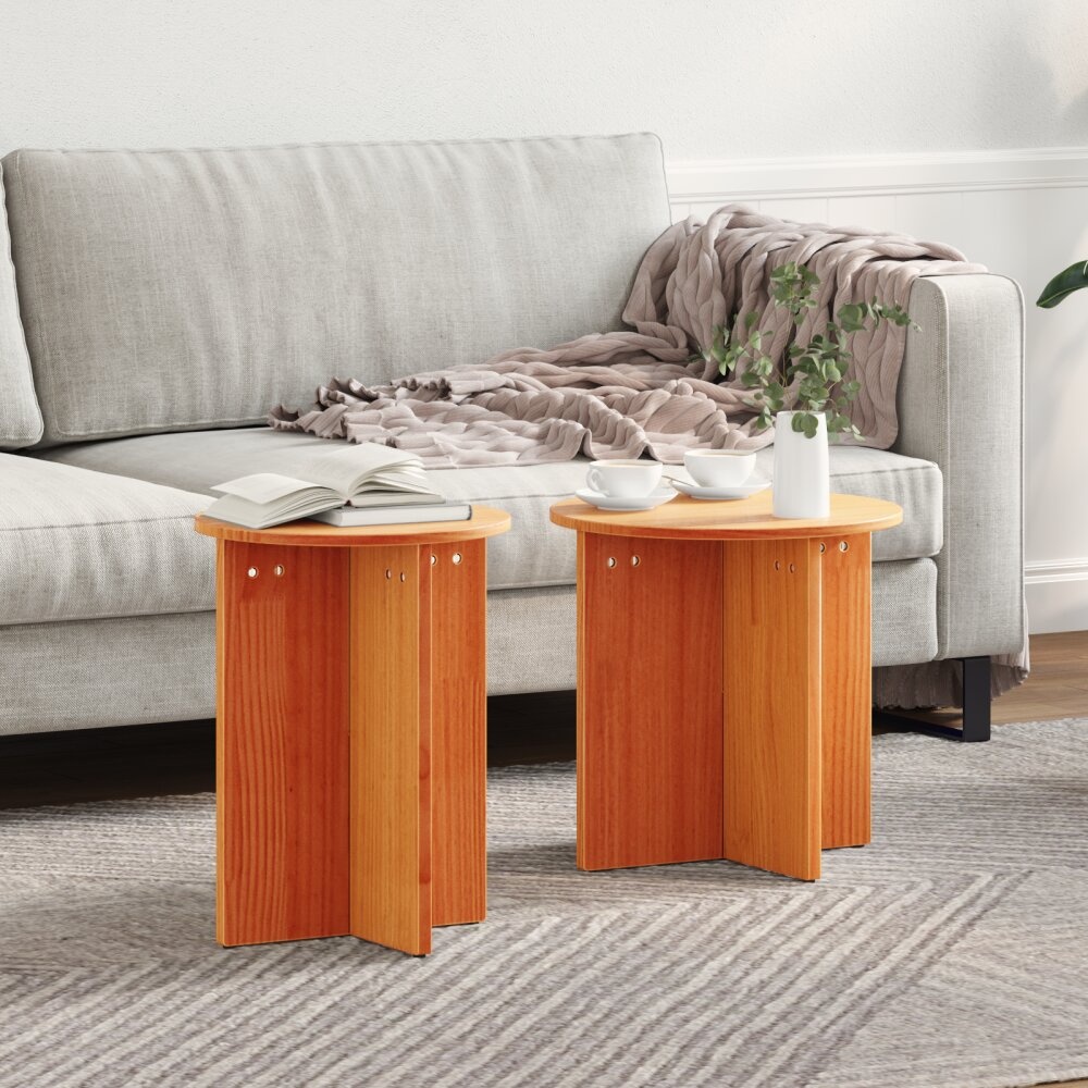 VidaXL Koffietafel Set 2 pcs Bruin 41,5 x 41,5 x 41 cm