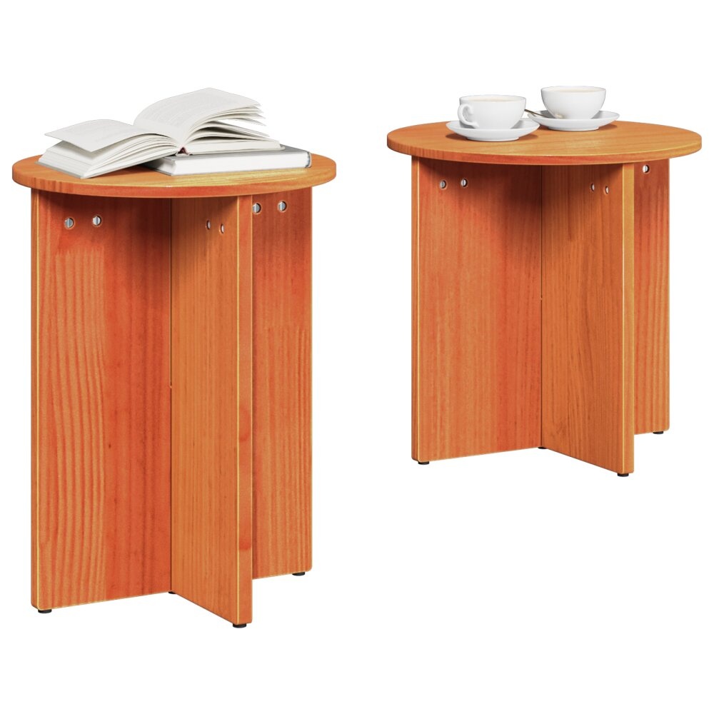 VidaXL Koffietafel Set 2 pcs Bruin 41,5 x 41,5 x 41 cm
