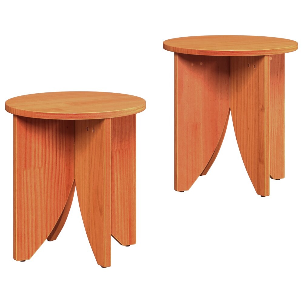 VidaXL Koffietafel Set 2 pcs Wasbruin 41.5 x 41.5 x 44 cm