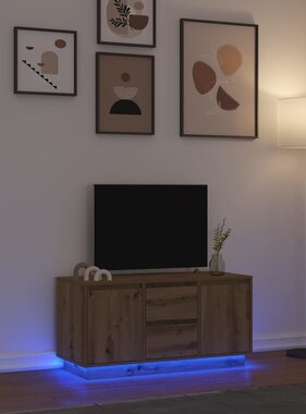 VidaXL Tv-meubel met LED-verlichting 100x41x50 cm artisanaal eiken
