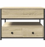 VidaXL Salontafel 70x50x50 cm bewerkt hout en metaal sonoma eikenkleur