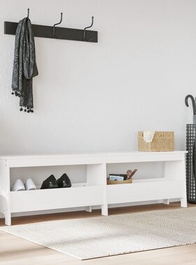 VidaXL Halbankje 160x28x45 cm massief grenenhout wit