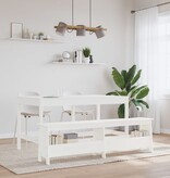 VidaXL Halbankje 160x28x45 cm massief grenenhout wit