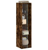VidaXL Hoge kast met glazen deuren 35x37x142 cm gerookt eikenkleurig