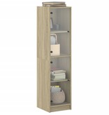 VidaXL Hoge kast met glazen deuren 35x37x142 cm sonoma eikenkleurig