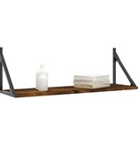 VidaXL Wandschappen 2 st 80x25x25,5 cm bewerkt hout gerookt eikenkleur
