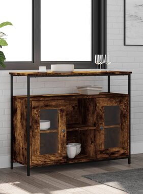 VidaXL Dressoir 100x35x80 cm bewerkt hout gerookt eikenkleurig