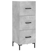 VidaXL Dressoir 34,5x34x90 cm bewerkt hout betongrijs