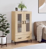 VidaXL Hoge kast 69,5x31x115 cm bewerkt hout sonoma eikenkleurig