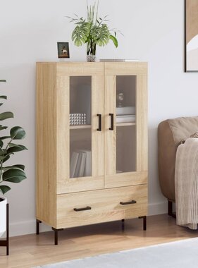 VidaXL Hoge kast 69,5x31x115 cm bewerkt hout sonoma eikenkleurig