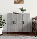 VidaXL Dressoir 90x34x80 cm bewerkt hout grijs sonoma eikenkleurig