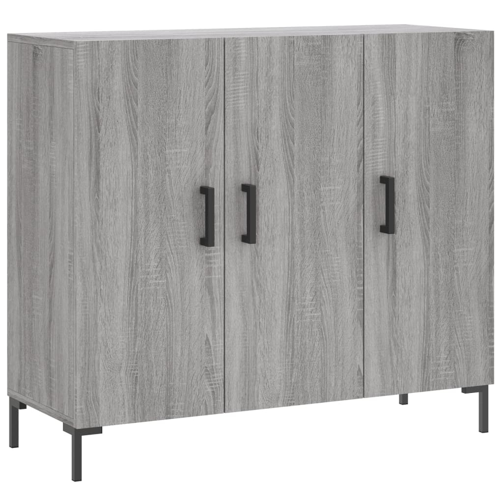 VidaXL Dressoir 90x34x80 cm bewerkt hout grijs sonoma eikenkleurig