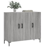 VidaXL Dressoir 90x34x80 cm bewerkt hout grijs sonoma eikenkleurig