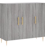 VidaXL Dressoir 90x34x80 cm bewerkt hout grijs sonoma eikenkleurig