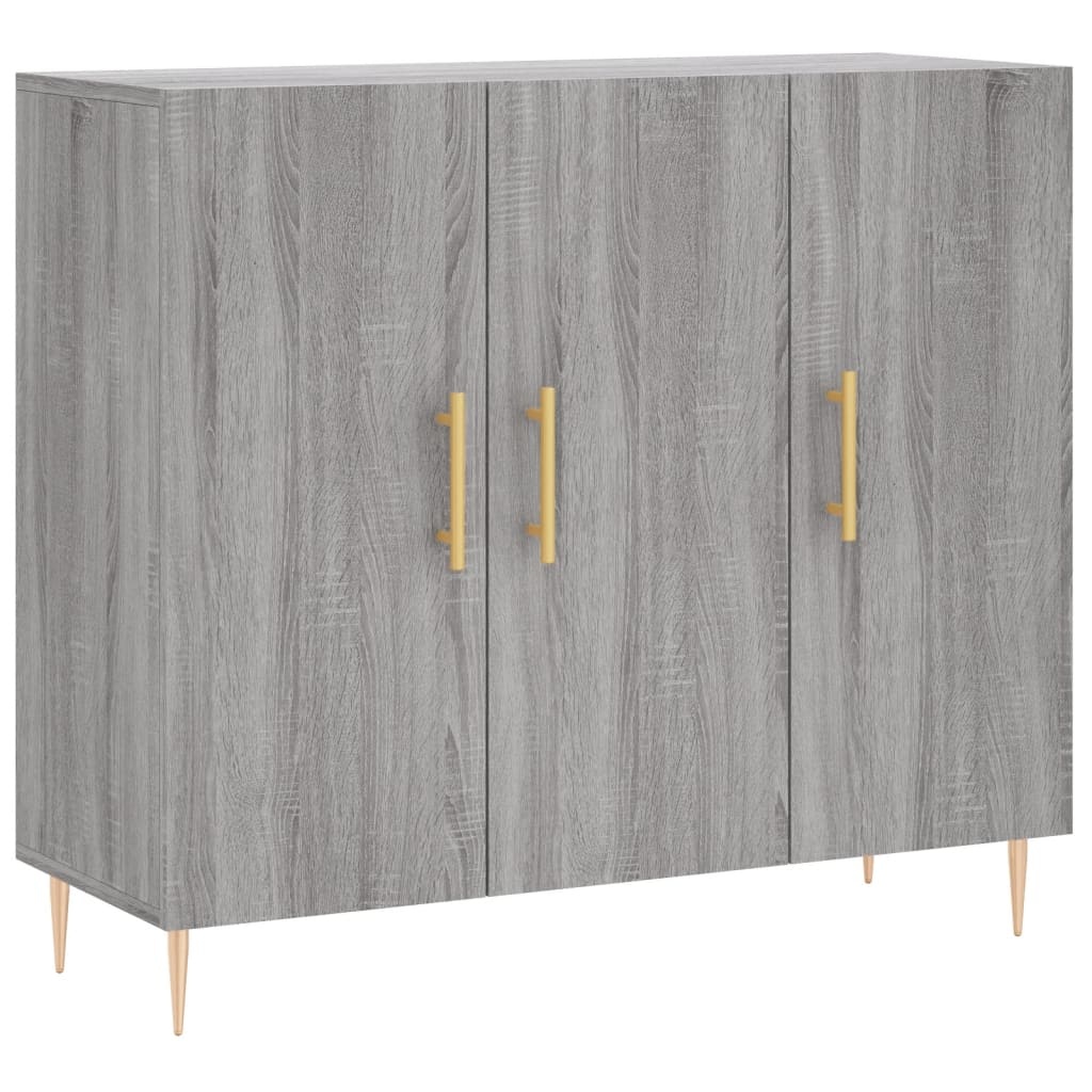 VidaXL Dressoir 90x34x80 cm bewerkt hout grijs sonoma eikenkleurig