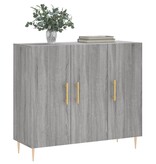 VidaXL Dressoir 90x34x80 cm bewerkt hout grijs sonoma eikenkleurig