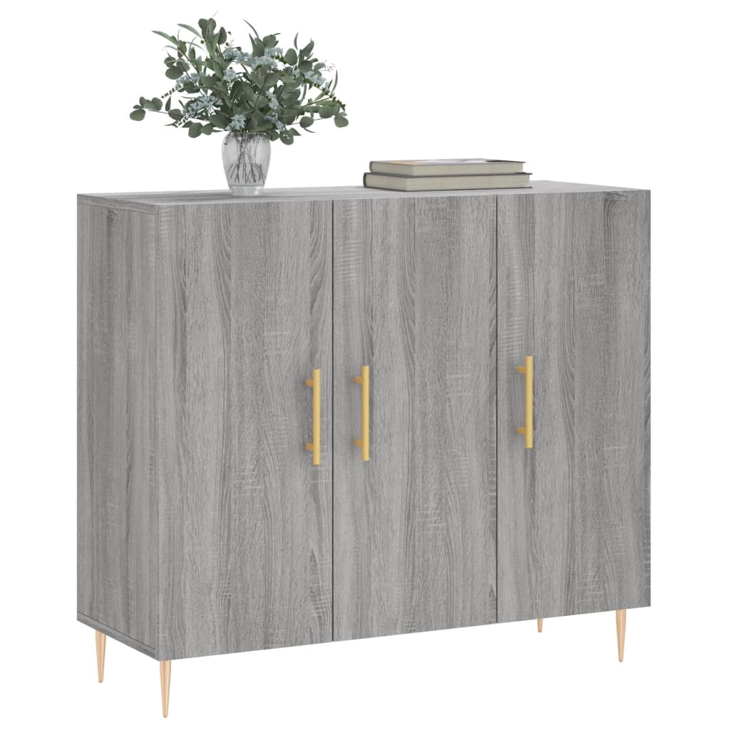VidaXL Dressoir 90x34x80 cm bewerkt hout grijs sonoma eikenkleurig