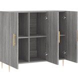 VidaXL Dressoir 90x34x80 cm bewerkt hout grijs sonoma eikenkleurig