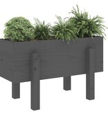 VidaXL Plantenbak 62x30x38 cm massief grenenhout grijs