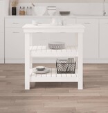 VidaXL Werkbank 78,5x50x80 cm massief grenenhout wit