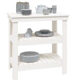 VidaXL Werkbank 78,5x50x80 cm massief grenenhout wit