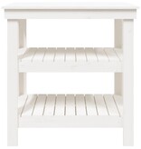 VidaXL Werkbank 78,5x50x80 cm massief grenenhout wit