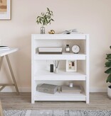 VidaXL Boekenkast 80x35x97 cm massief grenenhout wit