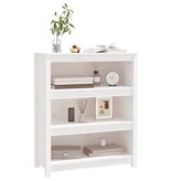 VidaXL Boekenkast 80x35x97 cm massief grenenhout wit