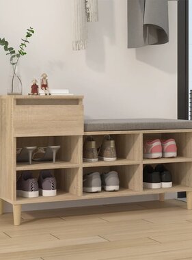 VidaXL Schoenenkast 102x36x60 cm bewerkt hout sonoma eikenkleurig